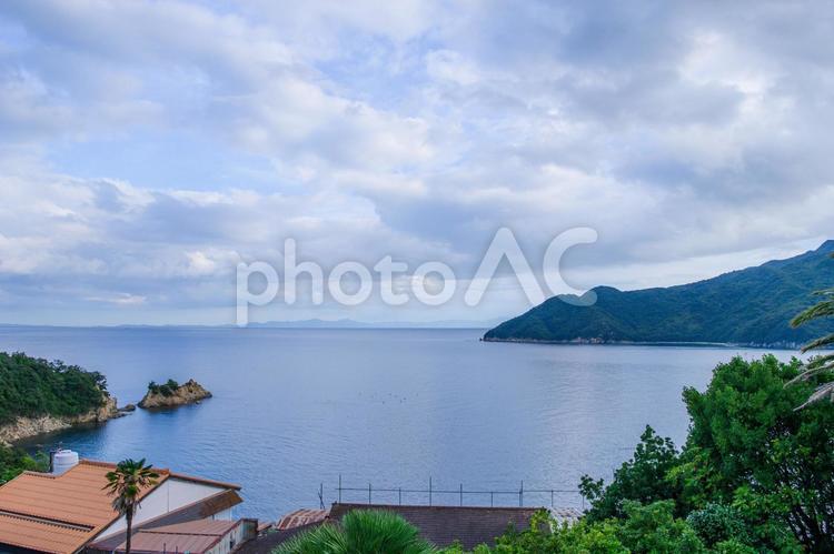 小豆島から見る瀬戸内海　くもり 小豆島,離島,島々の写真素材