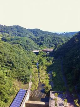 山と鉄道の風景 山,風景,自然の写真素材