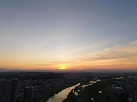 日没の風景 日没の風景 日没,夕日,夕焼けの写真素材