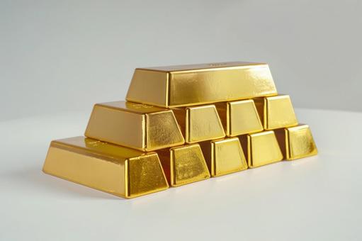 輝く金の延べ棒 輝く金の延べ棒の写真