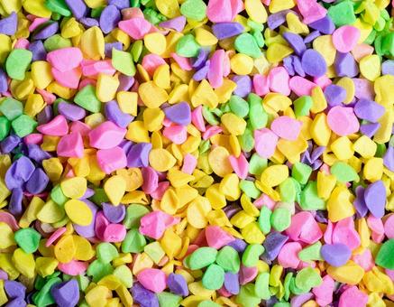 蛍光カラーのプラスチックチップ 蛍光カラーのプラスチックチップの写真