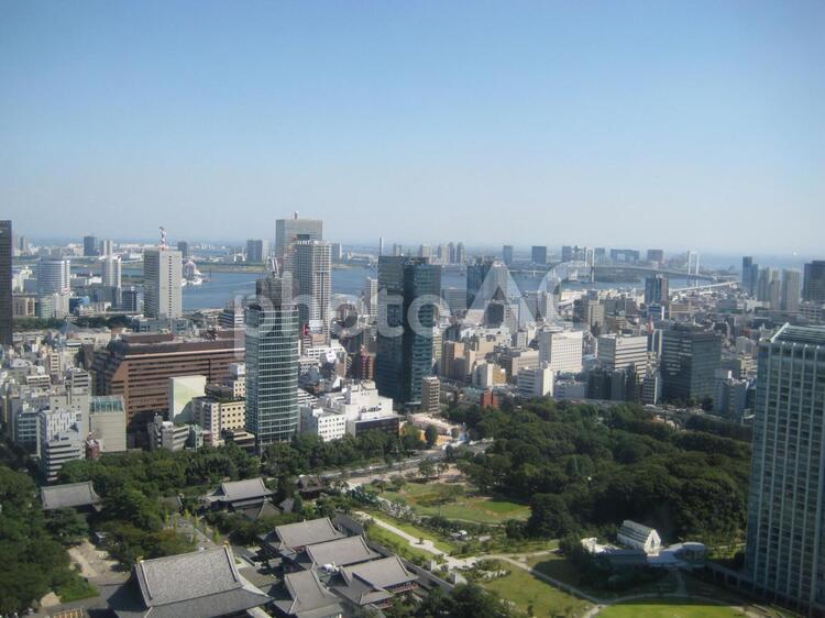 東京タワーからの風景 アンテナ,スカイライン,パノラマの写真素材