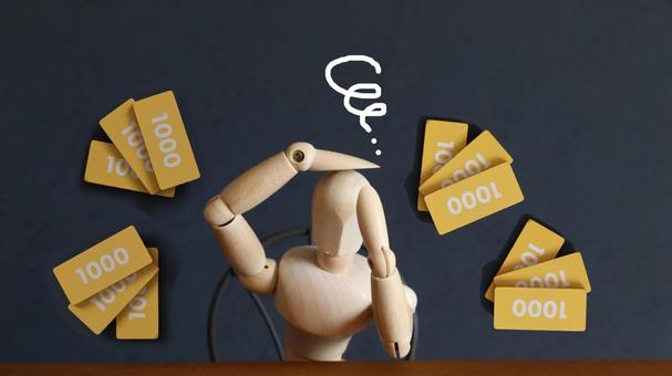 お金の悩み お金の悩み 金策,資金難,資金繰りの写真素材