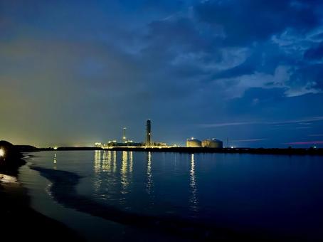 Photo, thermal power plant, sea, coastal, 