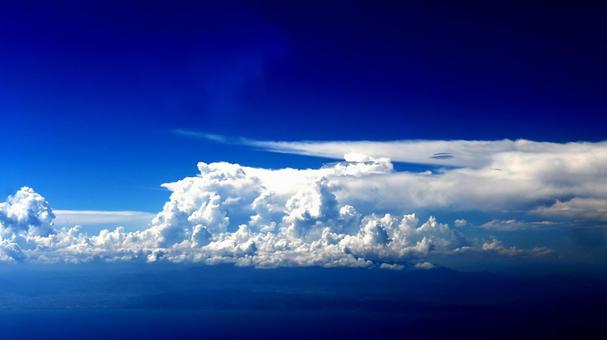 Photo, blue sky, dark blue, cloud, 