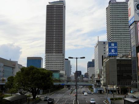 岐阜県道54号岐阜停車場線 岐阜市,岐阜駅,岐阜シティ・タワー43の写真素材