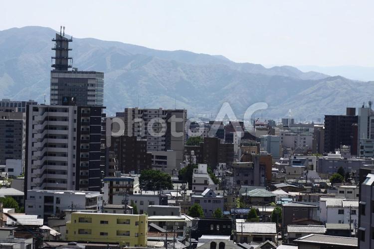 長野市の街並み ビル群,風景,景色の写真素材