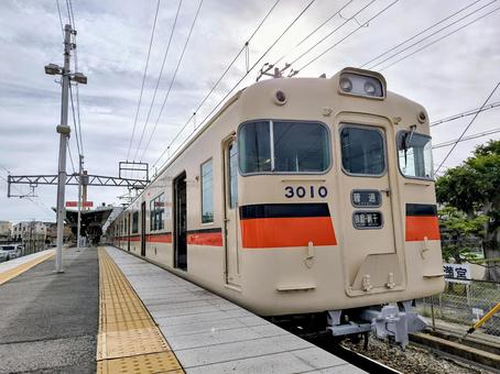 Photo, sanyo electric railway, train line, 3000 series, 