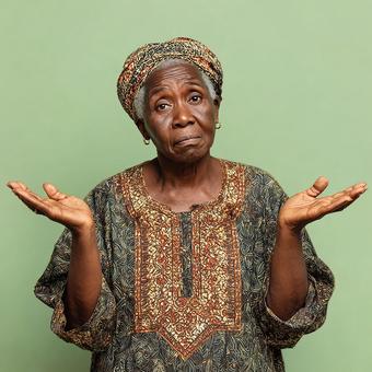 不安げな表情で何かを問うアフリカ人女性 不安げな表情で何かを問うアフリカ人女性の写真