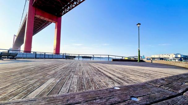 赤く輝く若戸大橋の絶景 赤く輝く若戸大橋の絶景 若戸大橋,橋,北九州市の写真素材