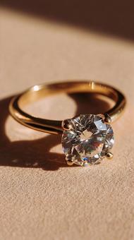 きらめく婚約指輪のクローズアップ きらめく婚約指輪のクローズアップの写真