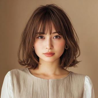 シンプルな背景の大人女性の写真