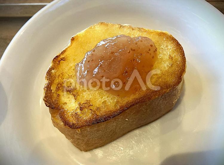 いちじくジャムのフレンチトースト おいしい,朝食,朝ごはんの写真素材