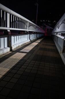 夜の歩道橋 歩道橋,夜,夜景の写真素材