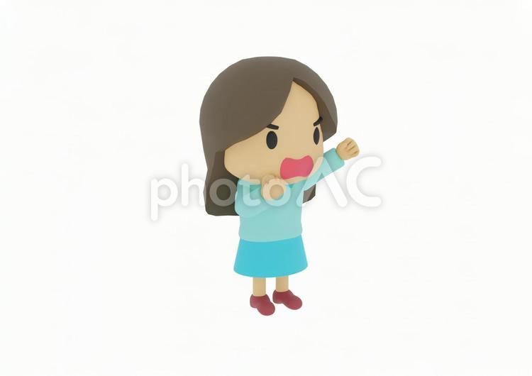 手を上げ抗議反対デモする私服の女性 少女 健康,笑顔,学生の写真素材