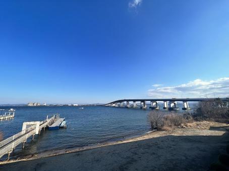 Photo, lake biwa, lake, shiga prefecture, 
