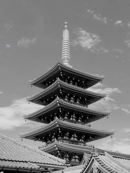 浅草 塔,浅草寺,華やかの写真素材