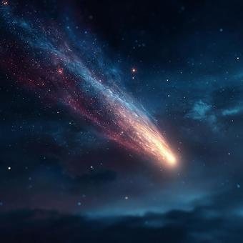 宇宙からの使者：圧倒的な存在感を放つ彗星の写真