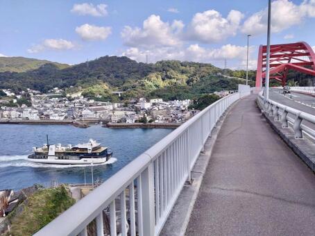 第2音戸大橋と歩道 音戸大橋,呉市,広島の写真素材