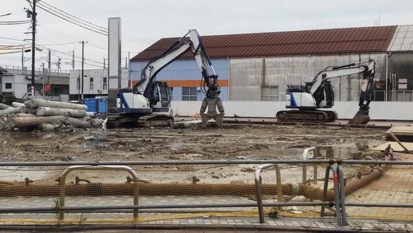 工事現場 工事現場 解体,再開発,建設工事の写真素材