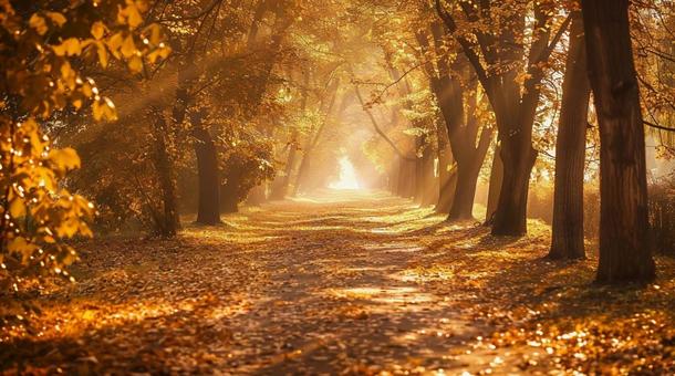 紅葉が美しい秋の小道 紅葉が美しい秋の小道の写真