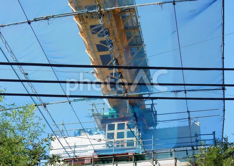 【工事写真】道路建設現場 道路,橋梁,架設の写真素材