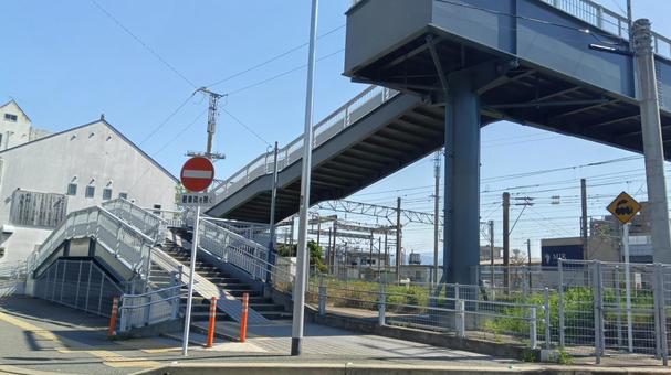 歩道橋 線路 歩道橋 線路 歩道橋,線路,公共交通の写真素材