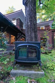 薪ストーブ 薪ストーブ 薪ストーブ,秋,初秋の写真素材