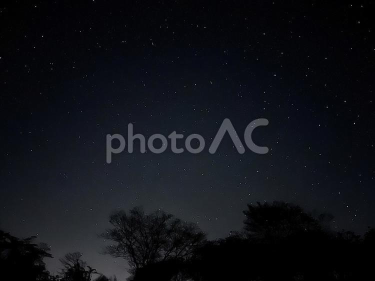 静岡県富士宮市　朝霧高原の星空 空,暗黒,星空の写真素材