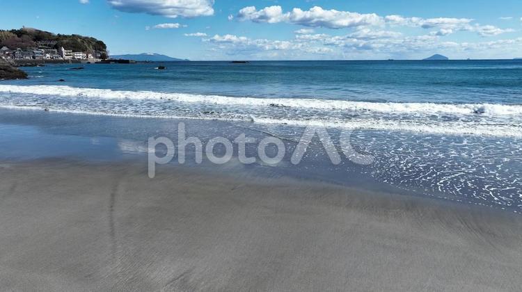 伊豆今井浜海岸のビーチ 今井浜海岸,ドローン,空撮の写真素材