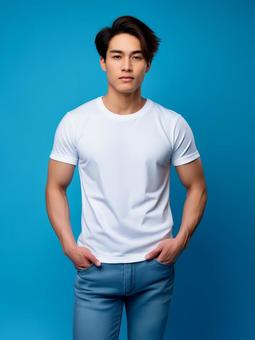男性ファッション 白Tシャツ6 男性ファッション 白Tシャツ6の写真