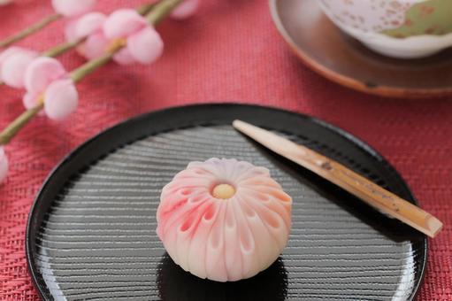 お茶請け、練り切り 練り切り,年賀状,和菓子の写真素材