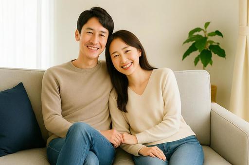 自然な笑顔の若いカップル・恋人・夫婦 自然な笑顔の若いカップル・恋人・夫婦の写真
