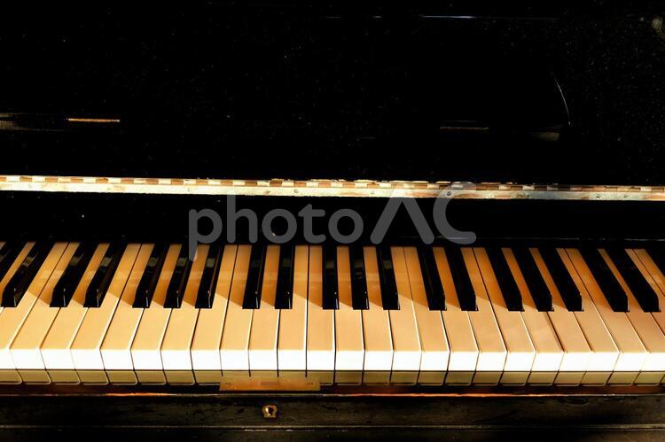 朝陽を浴びるピアノの鍵盤３ 鍵盤,ピアノ,音楽の写真素材