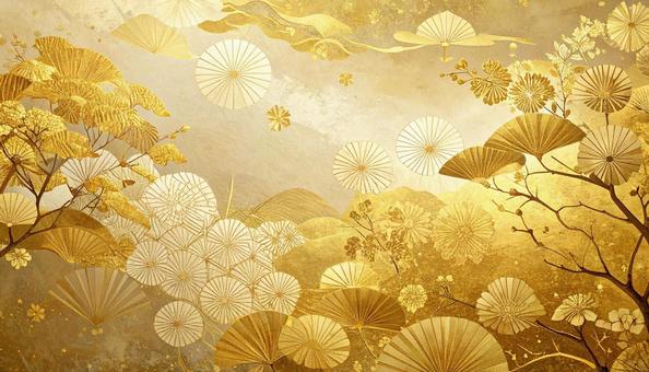 金色の和紙の装飾の写真