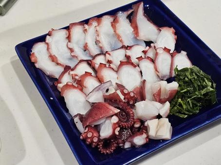 たこの刺身 タコ,たこ,蛸の写真素材