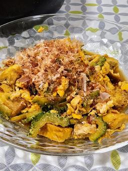 Photo, goya champloo, bitter gourd, summer vegetables, 