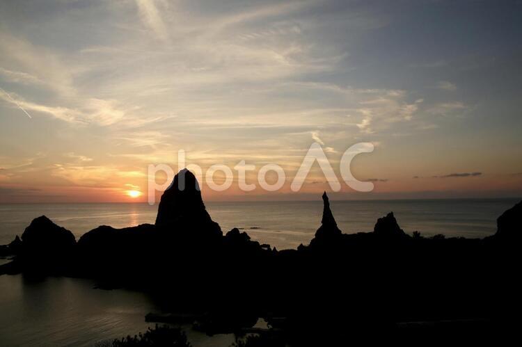 夕日と海 夕日,海,日暮れの写真素材