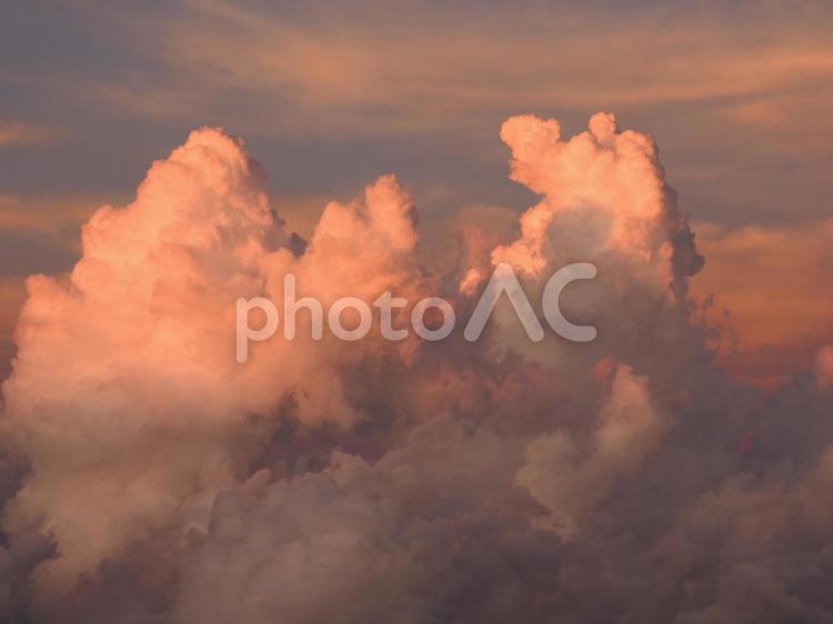 木曽駒ヶ岳　風景雲 夕焼け,オレンジ色,空の写真素材