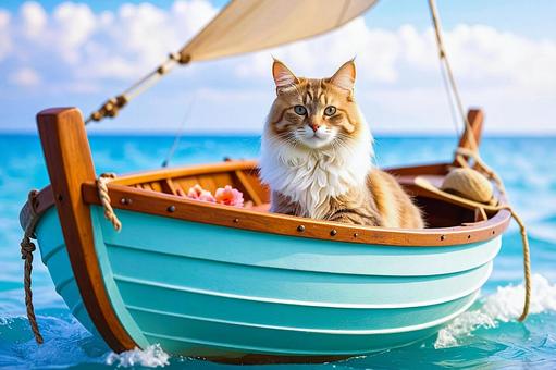ボートで遊ぶ猫2 ボートで遊ぶ猫2の写真