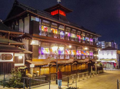 【愛媛県】松山市・道後温泉本館 道後温泉本館,道後温泉,温泉街の写真素材