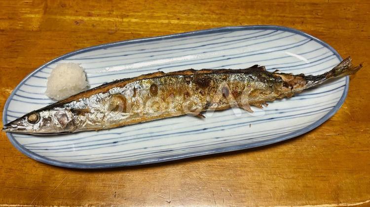 焼き魚　さんま さんま,秋刀魚,旬の魚の写真素材
