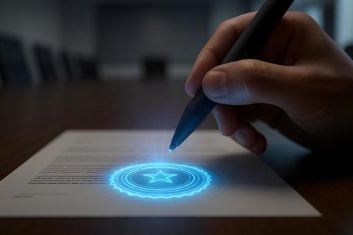 電子署名の承認の写真