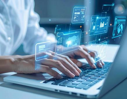 AIを使用した近未来の作業風景 AIを使用した近未来の作業風景の写真