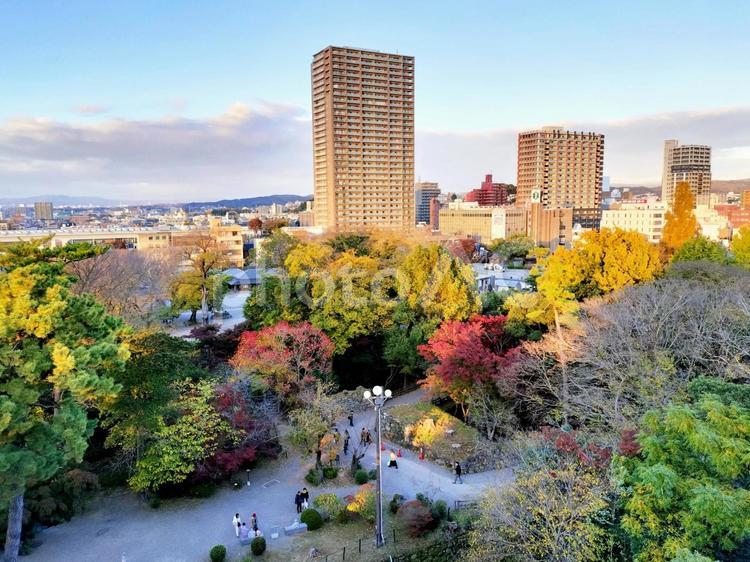 岡崎城天守閣から北の眺望 天守閣,眺望,岡崎城公園の写真素材