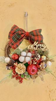 可愛い赤色のリース 可愛い,かわいい,キラキラの写真素材