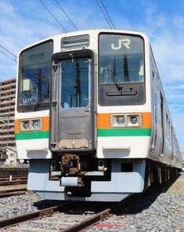 三岐鉄道 譲渡された211系 三岐鉄道 譲渡された211系 三岐鉄道,三岐線,富田駅の写真素材