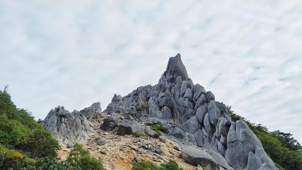 オベリスク オベリスク 登山,鳳凰三山,鳳凰山の写真素材