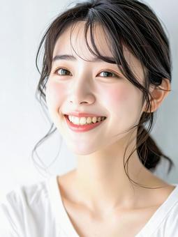 美肌の美しい日本人女性　AI生成画像　の写真