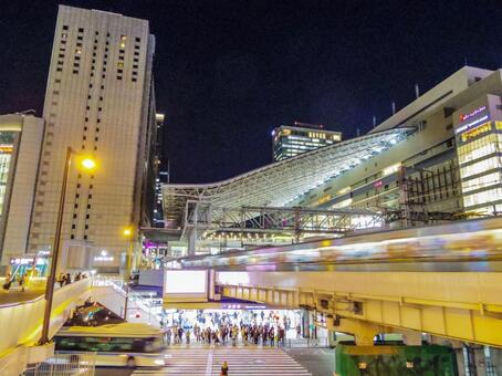 【大阪府】大阪市・大阪駅 大阪駅,夜景,夜の写真素材
